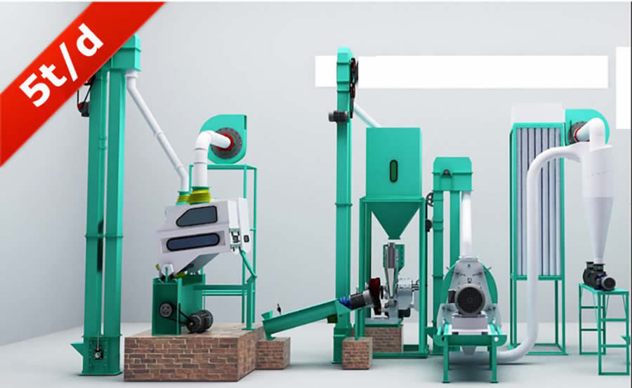 5 tpd small scale maize milling machine plant